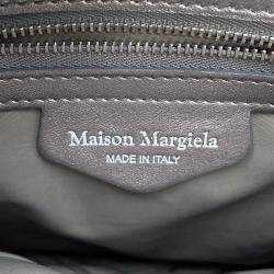 Pre Owned Maison Margiela Glam Slam Classic 2-Way Shoulder Bag Silver Leather Size Small