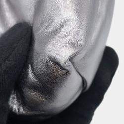 Pre Owned Maison Margiela Glam Slam Classic 2-Way Shoulder Bag Silver Leather Size Small