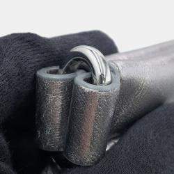 Pre Owned Maison Margiela Glam Slam Classic 2-Way Shoulder Bag Silver Leather Size Small