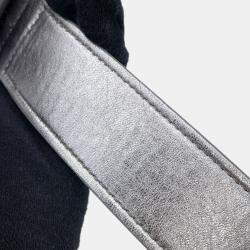 Pre Owned Maison Margiela Glam Slam Classic 2-Way Shoulder Bag Silver Leather Size Small