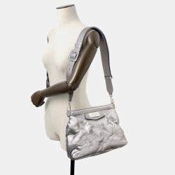 Pre Owned Maison Margiela Glam Slam Classic 2-Way Shoulder Bag Silver Leather Size Small