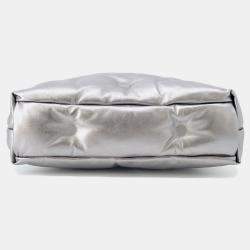 Pre Owned Maison Margiela Glam Slam Classic 2-Way Shoulder Bag Silver Leather Size Small