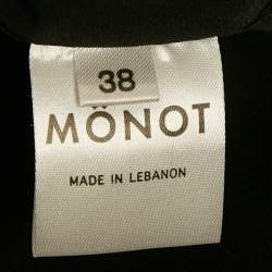 Pre Owned Mônot Black Crepe Open Back Maxi Dress S