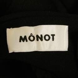 Pre Owned Mônot Black Crepe Open Back Maxi Dress S