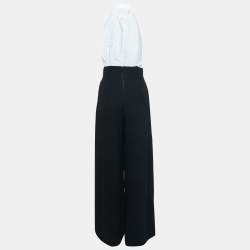 Mojo Collection Black/White Crepe Halter Neck Jumpsuit S