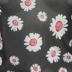 مملوكة مسبقًا Molly Goddard Black Floral Print Stretch Knit Sheer Top M