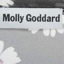 مملوكة مسبقًا Molly Goddard Black Floral Print Stretch Knit Sheer Top M
