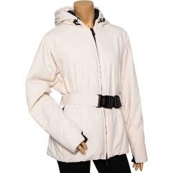 Moncler Grenoble Cream Synthetic Padded Down Belted Jacket M