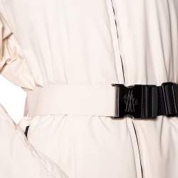Moncler Grenoble Cream Synthetic Padded Down Belted Jacket M