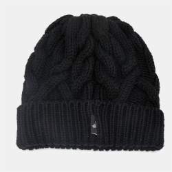 Moncler Grenoble Black Wool Knit Beanie