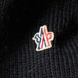 Moncler Grenoble Black Smocked Nylon and Wool Knit Evening Jacket S