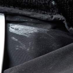 Moncler Grenoble Black Smocked Nylon and Wool Knit Evening Jacket S