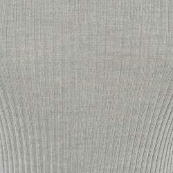 Pre Owned Moncler Grey Wool Rib Knit Ciclista Turtle Neck Sweater L