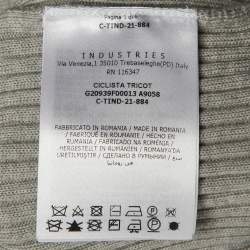 Pre Owned Moncler Grey Wool Rib Knit Ciclista Turtle Neck Sweater L
