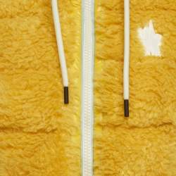 مملوكة مسبقًا Moncler Grenoble Yellow Faux Shearling Teddy Down Gilet XS