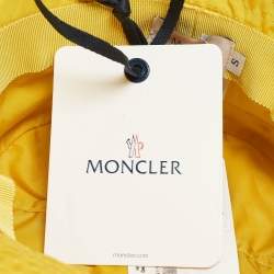 Moncler Yellow Logo Patch Nylon Bucket Hat S