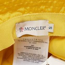 Moncler Yellow Logo Patch Nylon Bucket Hat S