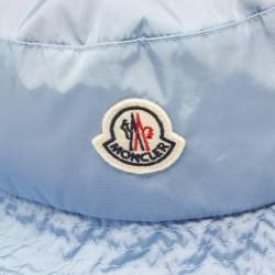 Moncler Blue Logo Applique Nylon Bucket Hat M