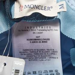 Moncler Blue Logo Applique Nylon Bucket Hat M