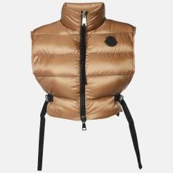 Moncler Beige Nylon Buckled Down Vest One Size