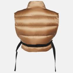 Moncler Beige Nylon Buckled Down Vest One Size