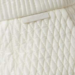 Pre Owned Moncler White Nylon Quilted Mini Skirt S