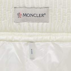 Pre Owned Moncler White Nylon Quilted Mini Skirt S
