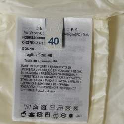 Pre Owned Moncler White Nylon Quilted Mini Skirt S