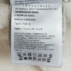 Pre Owned Moncler Grenoble Ivory Faux Shearling Down Maglia Cardigan Jacket L