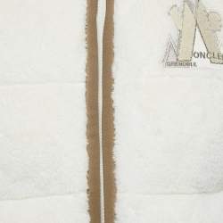 Pre Owned Moncler Grenoble Ivory Faux Shearling Down Maglia Cardigan Jacket L