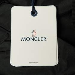 مملوكة مسبقًا Moncler Black Cotton & Cashmere Blend Logo Applique Sweater Mini Dress XS