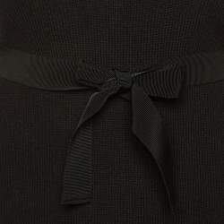 مملوكة مسبقًا Moncler Black Cotton & Cashmere Blend Logo Applique Sweater Mini Dress XS