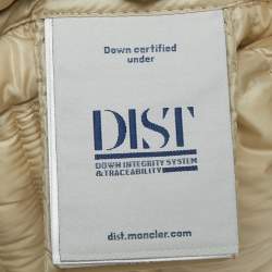 Pre Owned سترة مونكلر مبطن ناعم بلون البيج مقاس صغير جداً - إكس إكس سمول