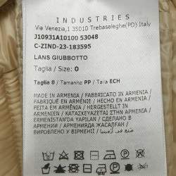 Pre Owned سترة مونكلر مبطن ناعم بلون البيج مقاس صغير جداً - إكس إكس سمول