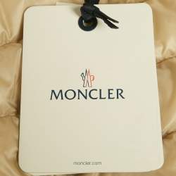 Pre Owned سترة مونكلر مبطن ناعم بلون البيج مقاس صغير جداً - إكس إكس سمول