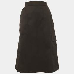 مملوكة مسبقًا Moncler Black Gabardine Pencil Skirt L