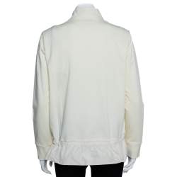 Pre Owned Moncler Cream White Nylon Maglia Puffer Jacket L