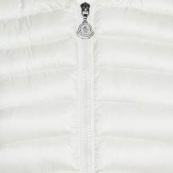 Pre Owned Moncler Cream White Nylon Maglia Puffer Jacket L