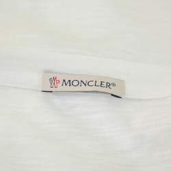 Pre Owned Moncler White Cotton Scoop Neck T-Shirt XS