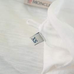 Pre Owned Moncler White Cotton Scoop Neck T-Shirt XS