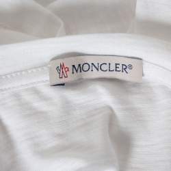 Pre Owned Moncler White Cotton Scoop Neck T-Shirt XS