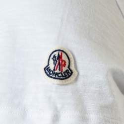Pre Owned Moncler White Cotton Scoop Neck T-Shirt XS