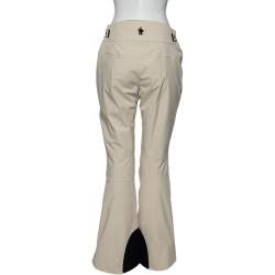 Pre Owned Moncler Cream Synthetic Padded Flared Ski Pants M
