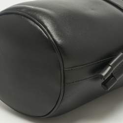 Pre Owned Moncler Black Leather and Nylon Seaux Seaux Bucket Bag