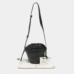 Pre Owned Moncler Black Leather and Nylon Seaux Seaux Bucket Bag