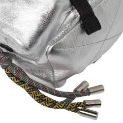 Pre Owned Moncler Silver Leather Mini Dauphine Backpack