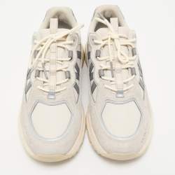 Moncler Grey Leather and Suede Lite Runner Sneakers Size 44