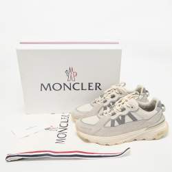 Moncler Grey Leather and Suede Lite Runner Sneakers Size 44