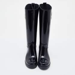 Moncler Black Rubber Ginger Rain Boots Size 36