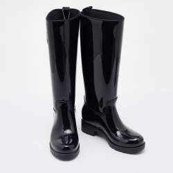 Moncler Black Rubber Ginger Rain Boots Size 36